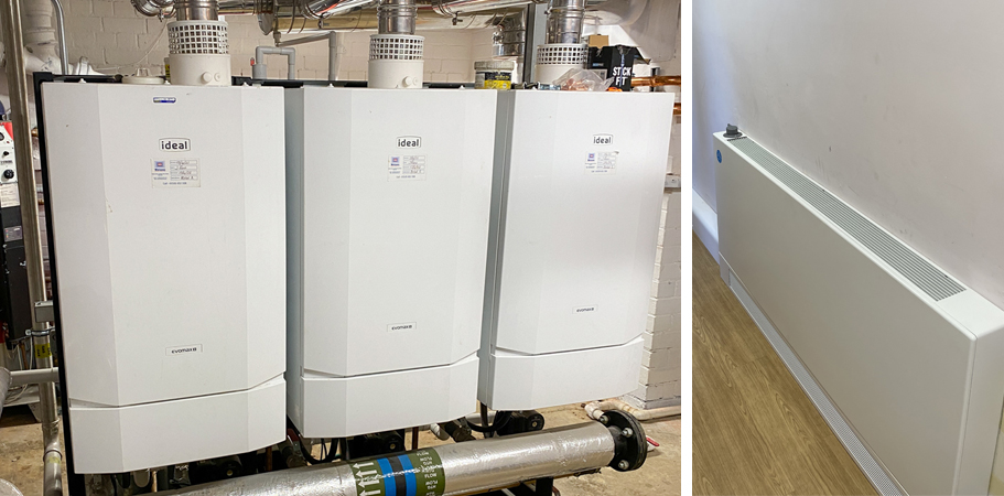 Upgraded heating system including new gas boilers and panel radiators, resulting in more efficient and cost-effective heating