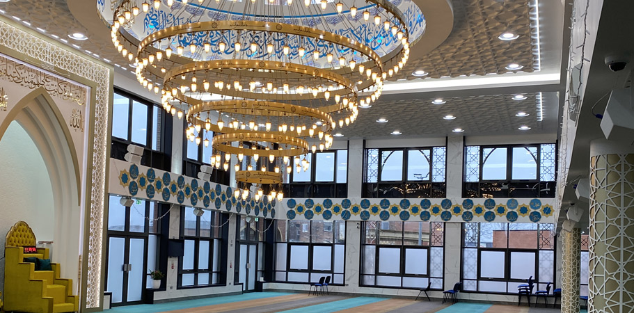 Design, supply, installation and commissioning of mechanical and electrical services for a Mosque in Manchester.
